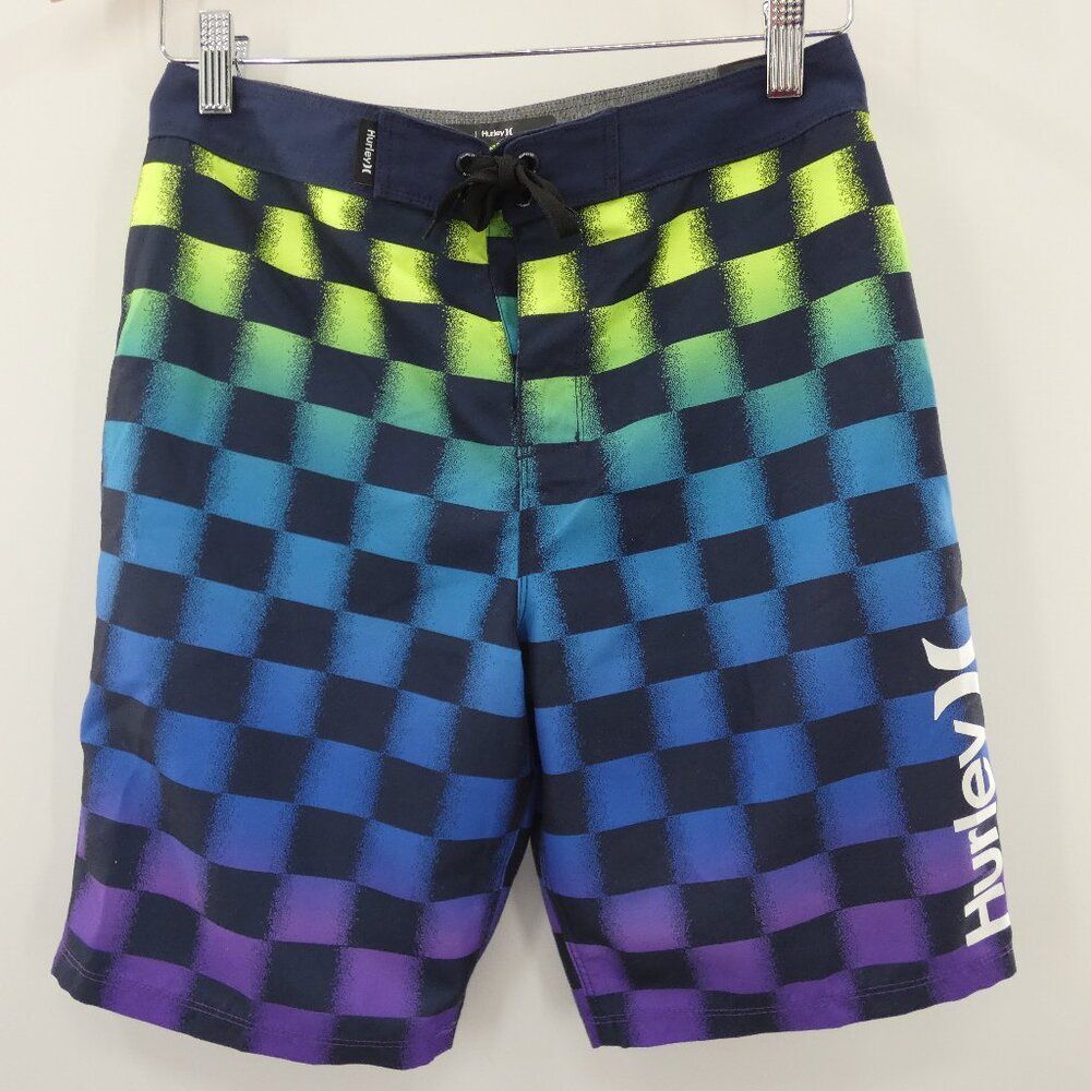 NWT Hurley Obsidian Check Board Shorts Size 14/27